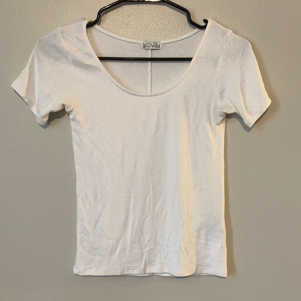 Malibu Beach Basics White Fitted Tee